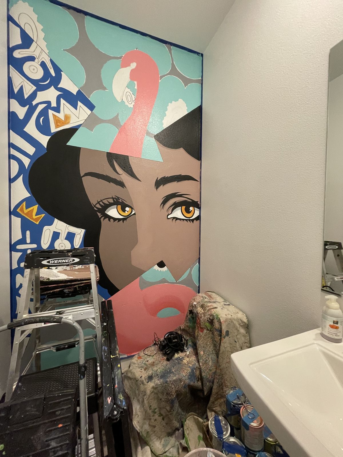 Interior Pop-Art Character Mural