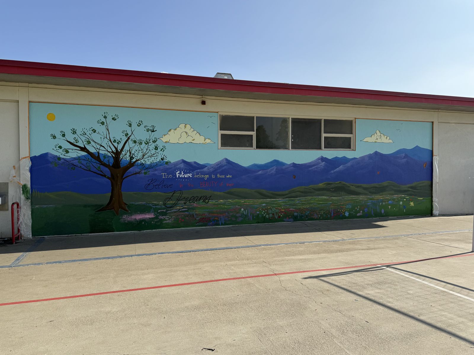 School Exterior Landscape Mural